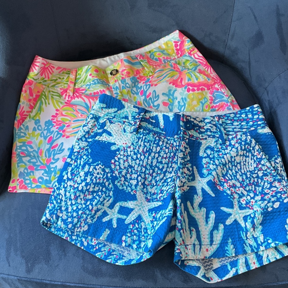Lilly Pulitzer Vibrant Blue and Pink Women's Shorts
